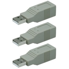 3x USB 2.0 Type A Male to Type B Female Adapter Connector PC Laptop Cable picture