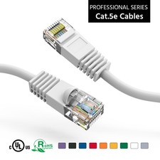 7Ft CAT5E UTP Ethernet Network Booted Cable White picture