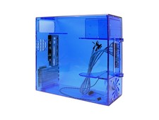 POWMAX MATXARC-1 Blue Clear Acrylic Micro ATX Mid Tower Computer Case picture