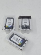 Lot Of 3 Canon CL 244&246 COLOR ALSO 245 Black Ink Cartridge PIXMA Fine Genuine  picture