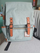 UGRACE Canvas Laptop Backpack Sage Green Canvas Travel School Computer Bag picture