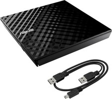 Asus External Slim DVD Writer USB Optical Drive Black Portable CD DVD Burner picture