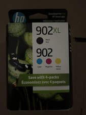 4-Pack Genuine HP 902XL BLACK & 902 CMY Color Ink EXP 2028 picture