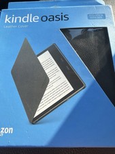 Amazon Kindle Oasis Leather Cover Fits 9th/10th Gen Black picture
