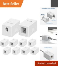 10-Pack RJ45 Keystone Surface Mount Outlet Box, Durable and Lightweight, White picture