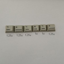 9009 Retro Gray 6 Mac Modifier Keycaps For Apple Mac Mechanical Keyboard picture