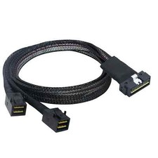 PCIE SAS4.0 LP Low profile SFF8654 8i 74P to 2X SFF8643 36P Server Adapter Cable picture