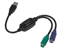 Monoprice PS/2 Keyboard/Mouse to USB Converter Adapter, Black picture