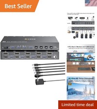 KVM Switch 2 Monitors 4 Computers HDMI + DisplayPort, USB 3.0 DP KVM Switcher... picture