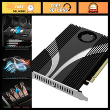 4-Drive M.2 NVMe PCIe 4.0 x16 Adapter Card with Fan for SSD Expansion picture