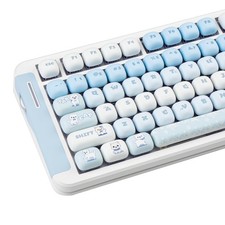 Cute PBT Keycap Set Round MOG Profile Blue Keycaps Durable Mechanical picture