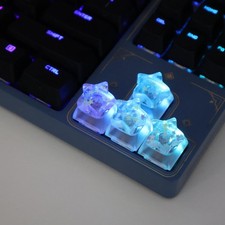 Star Keycaps Colorful Cute Transparent WASD Arrow Esc Backlit Caps 4 PCS picture