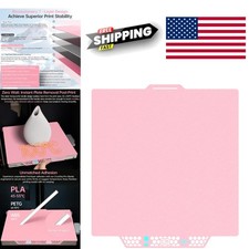 Scratch Resistant Build Plate 257x257MM Glacier Pink for Engineering Filaments picture