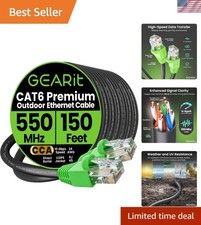 150 ft Direct Burial Cat 6 Ethernet Cable - UV Resistant & Waterproof Jacket picture