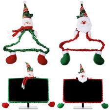 Funtery 2 Pcs Christmas Computer Monitor Border Cover Red, Green, White  picture