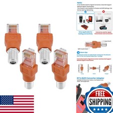 ZDRU 4PCS F-Type Female to RJ45 Male Coaxial Converter Ethernet Adapter picture