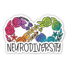 Neurodiversity Sticker, Infinity Floral Rainbow Decal for Laptops & Indoor Use picture
