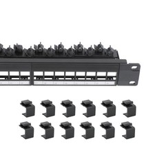 24/48 Port Patch Panel With Blank Keystone Blank Cat6 Rackmount Panel 19 inch picture