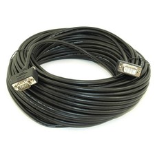 100ft Ultra-Thin VGA HD15 Cable, Compact Ends, Triple Shielded, Black picture