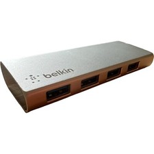 Belkin 4 Port USB 3.0 Hub Aluminum Silver F4U073 High Speed MacBook Laptop PC picture