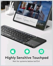Samsers Foldable Bluetooth Keyboard Touchpad - Portable Wireless Keyboard Black picture