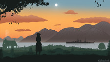Landscape gabachek 2d flat mountains river women people Custom Gaming Mat Desk picture
