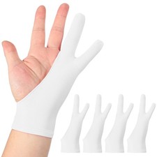 4pcs Artist Drawing Glove S Size Two Fingers Graphics Painting Glove, White picture