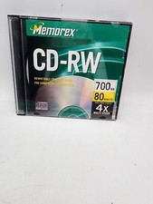MEMOREX CD-RW REWRITABLE 3 Cd700MB 80 MINUTES w/SLIM JEWEL CASES 4X SPEED E4-50w picture