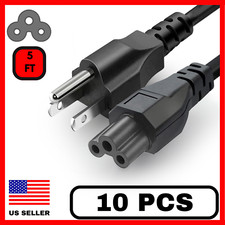10 Pack 5ft 3-Prong Mickey Mouse AC Power Cord 10a 125v For Laptop Printer TV picture