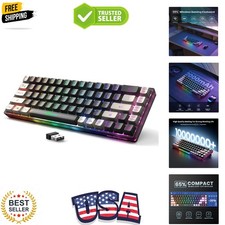 65% Wireless Gaming Keyboard, Rechargeable Backlit Gaming Keyboard, 68 Keys U... picture