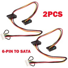 2PC 6-Pin To 2-Port HDD SATA Power Socket Cable Conector For Acer Computer NEW picture