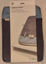 U Brands Blue Grid Patterned Laptop Pouch Up To 14 Inch Screen (TT)  picture