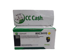 Genuine Lexmark 80C1HY0 Yellow High Y.  Return P. Toner Cartridge F.Shipping D picture