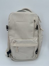 Cream Beige Travel Backpack Laptop Weekender Bag Shoe Compartment Unbranded picture