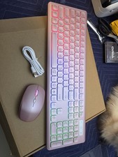 Trueque KM42Pro Wireless Keyboard and Mouse Combo - RoseGold Rechargeable picture