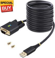 10ft/3m USB to Serial Adapter Cable, COM Retention, FTDI IC, USB-A to DB9 RS232, picture