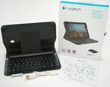 Logitech Type-V Ellipsis 8 Black Keyboard Folio Bluetooth Case Stand Ultra-Slim picture