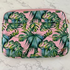 MY TAGALONGS LAPTOP SLEEVE NEOPRENE Scuba Cushioning Green Leaves Fits 13 & 15” picture