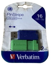 Verbatim PinStripe 16GB USB 2.0 Flash Drive 2 Pack picture