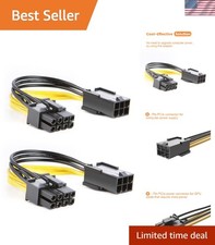 6-Pin to 8-Pin PCIe Power Adapter Cable 2-Pack - 4 Inch, Safe & Durable picture