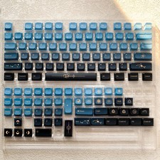 DIXSG Low Profile PBT Keycaps 120 Keys Dye Sub for Cherry MX Vintage Blue picture