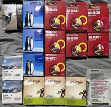 Lot of 17 Ink Cartridges New Sealed In Plastic Various Brands and Colors picture