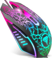 Gaming Mouse Wired, Ergonomic Gamer Laptop PC Optical Computer Mice with RGB Bac picture