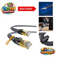 6.5ft Cat 8 Ethernet Cable - Braided Nylon, 10 Gbps & Universal Compatibility picture