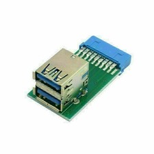 Xiwai Vertical Dual USB 3.0 Type Female to Motherboard 20Pin Header Slot Adapte picture