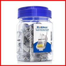 ZOERAX 50-Pack Cat7 Cat6A RJ45 Pass Through Connectors Shielded picture