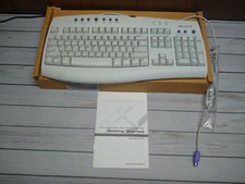 NOS Genuine Microsoft Internet Home Office White PS/2 Keyboard - X08-01062 picture