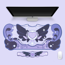 GeekShare Extended Mouse Pad Non-Slip Rubber Wrist Rest Star Wing Dark Purple picture