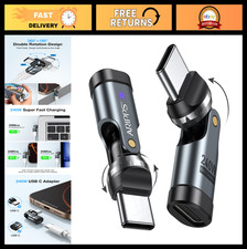 USB C Adapter 2-Pack, 240W PD Right Angle Type C Adapters for Phone, Laptop, Tab picture
