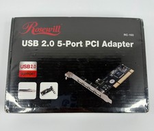 Rosewill RC-103 USB 2.0 5-Port PCI Adapter Card 4 External 1 Internal New Sealed picture